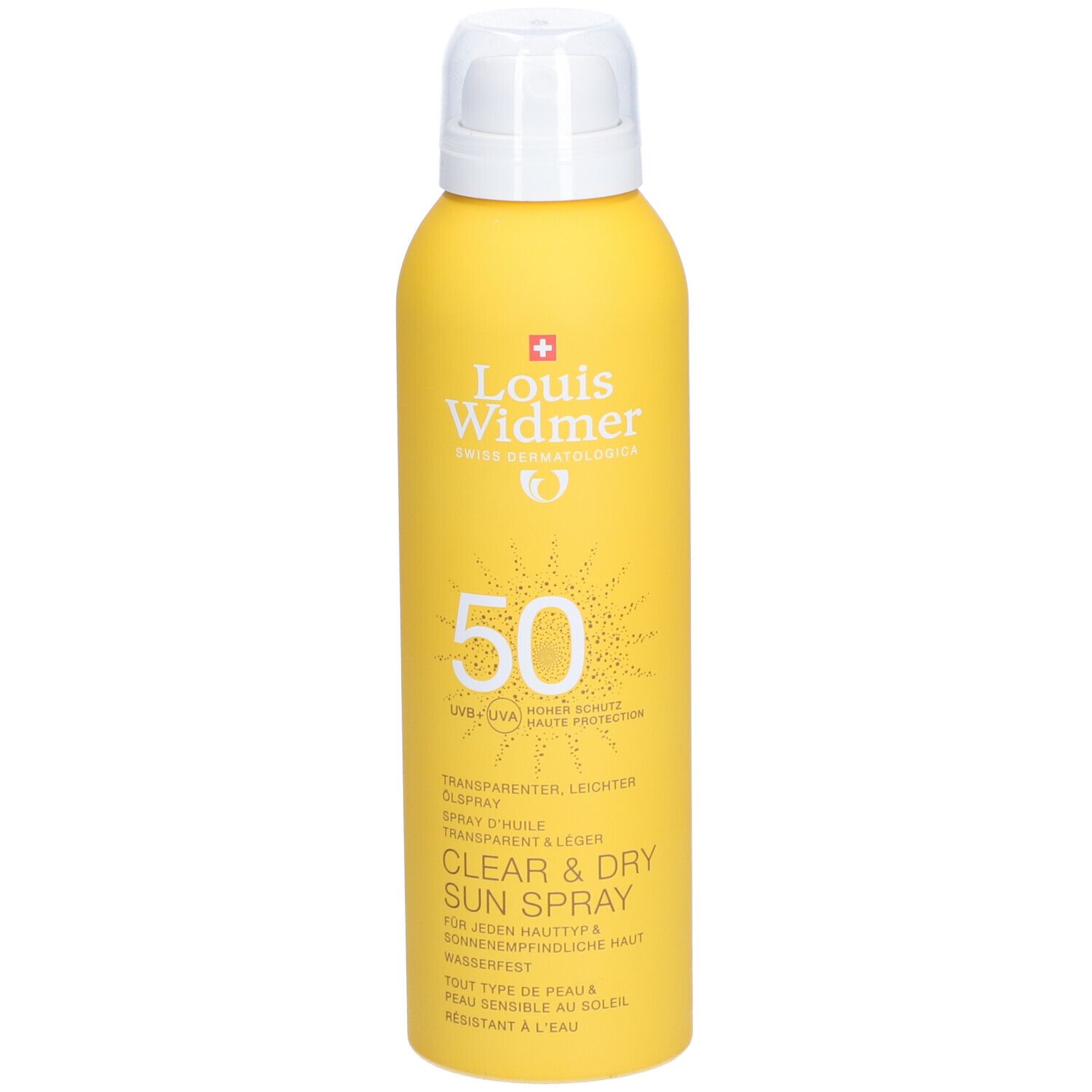 LOUIS WIDMER Clear & Dry Spray d'huile transparent & Léger Solaire SPF 50