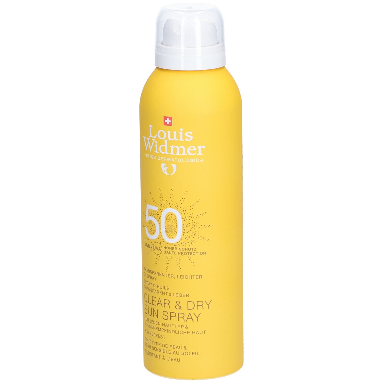 LOUIS WIDMER Clear & Dry Spray d'huile transparent & Léger Solaire SPF 50