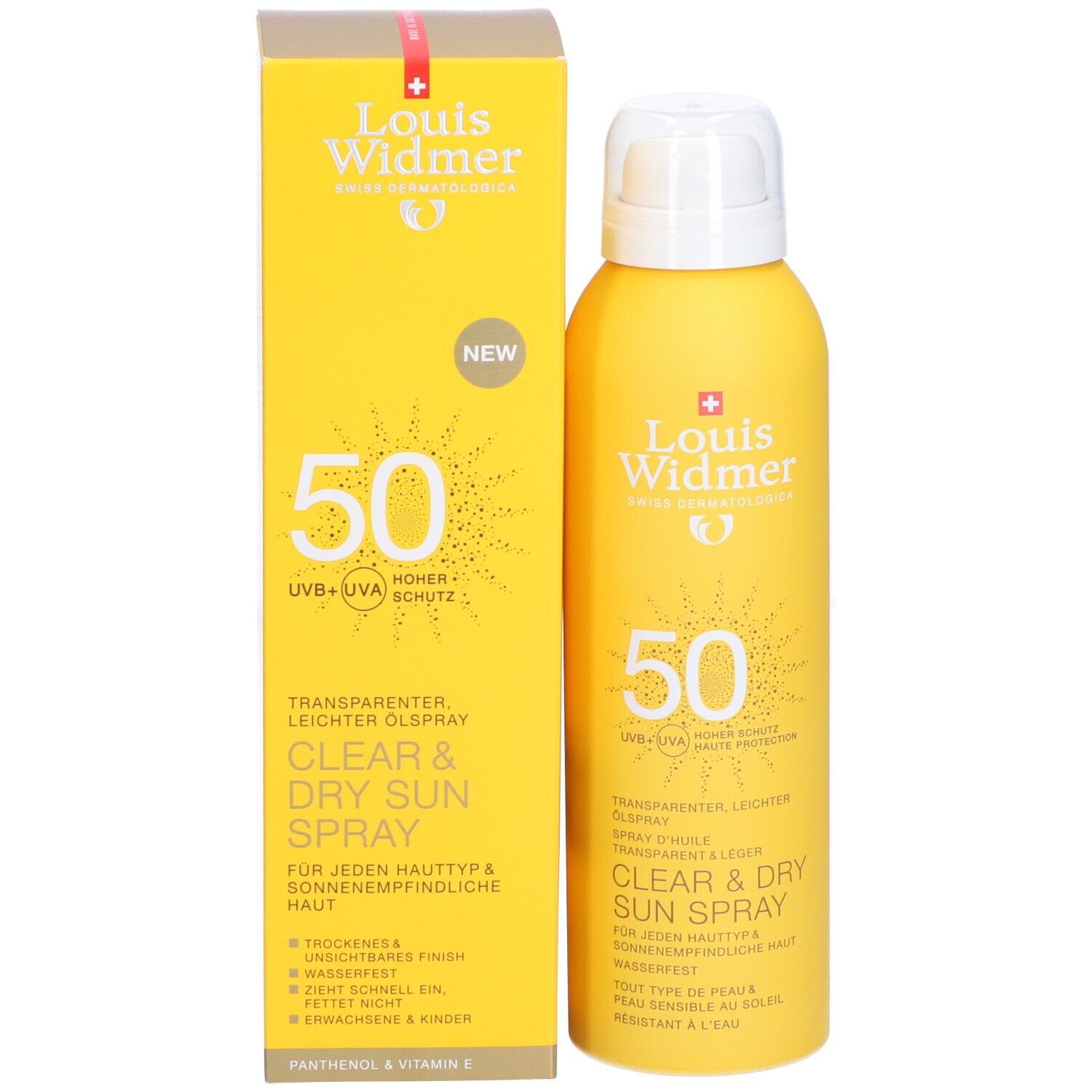 LOUIS WIDMER Clear & Dry Spray d'huile transparent & Léger Solaire SPF 50