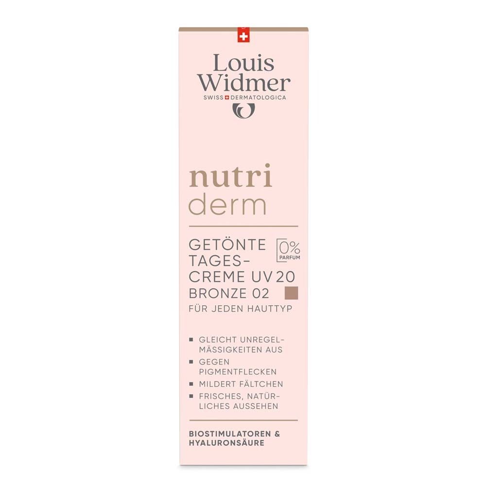 Louis Widmer nutriderm Getönte Tagescreme UV 20 – Bronze 02 ohne Parfüm