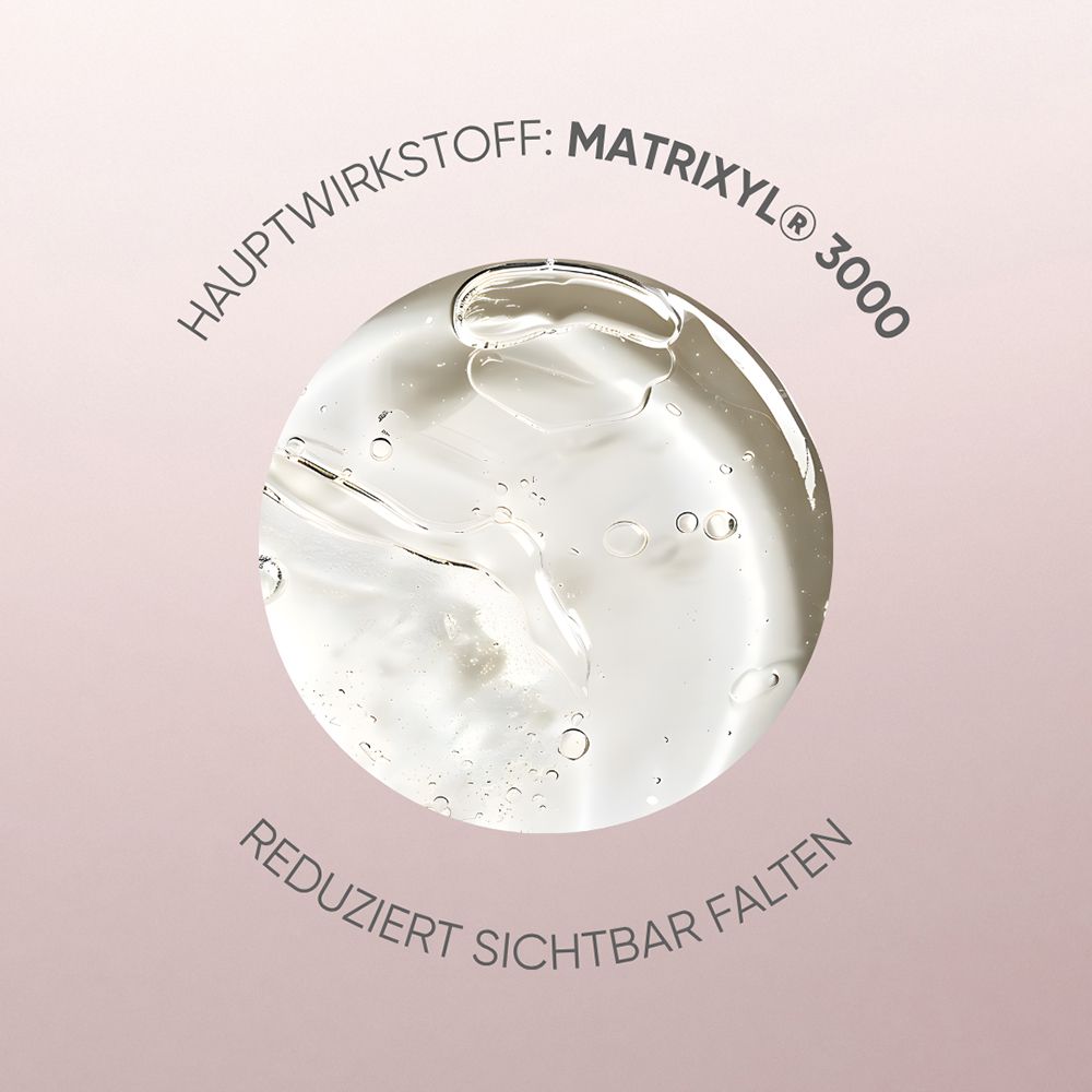 Représentation de Matrixyl 3000, ingrédient actif de l'émulsion de jour hydraderm Louis Widmer.