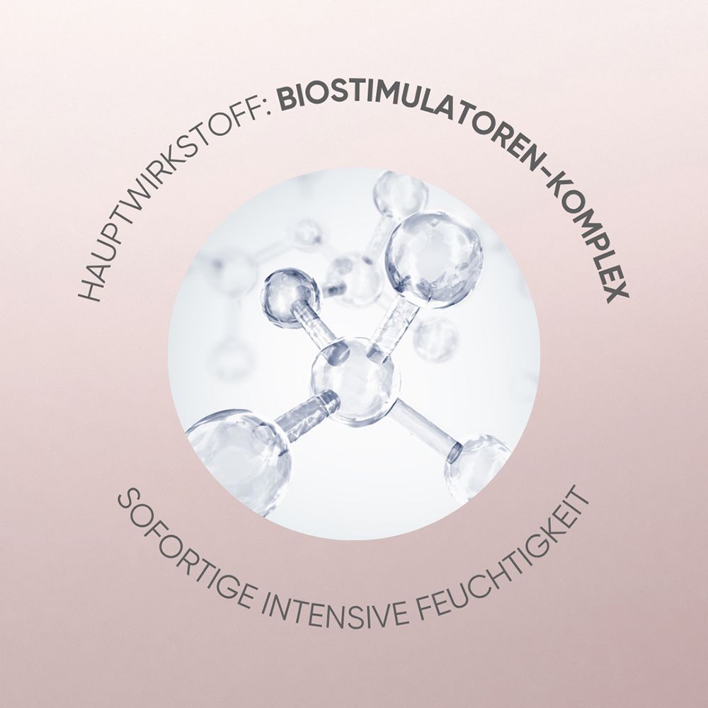 Structure moléculaire symbolisant les biostimulateurs et l'hydratation intensive.