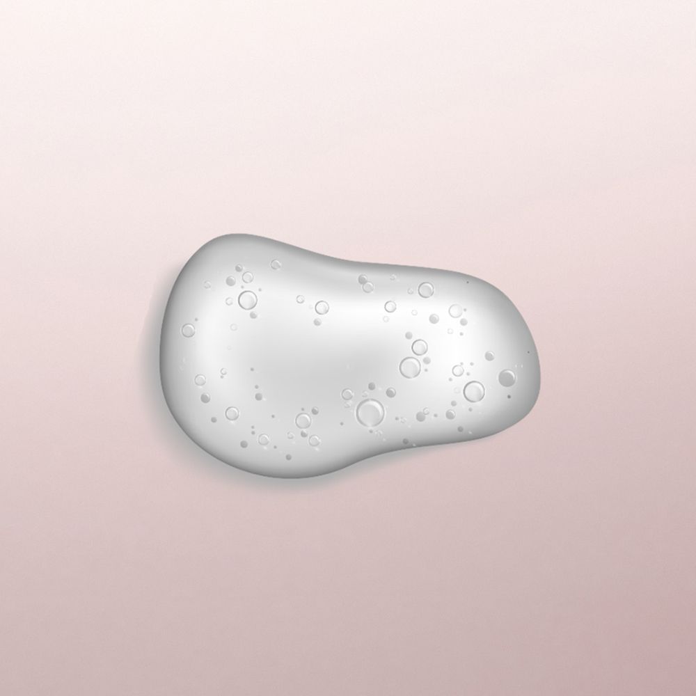 Goutte de Louis Widmer Soft Shampoo & Conditioner avec bulles d'air.