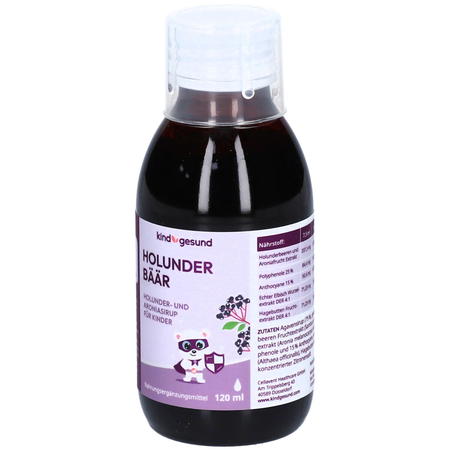 KINDGESUND® Ours hollandais - Sirop de sureau et d'aronia pour enfants