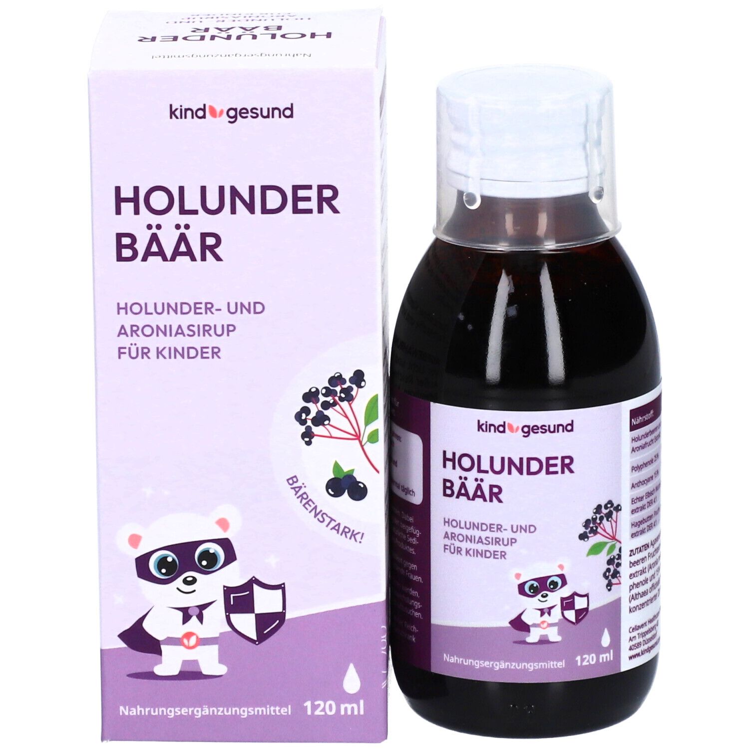 KINDGESUND® Ours hollandais - Sirop de sureau et d'aronia pour enfants