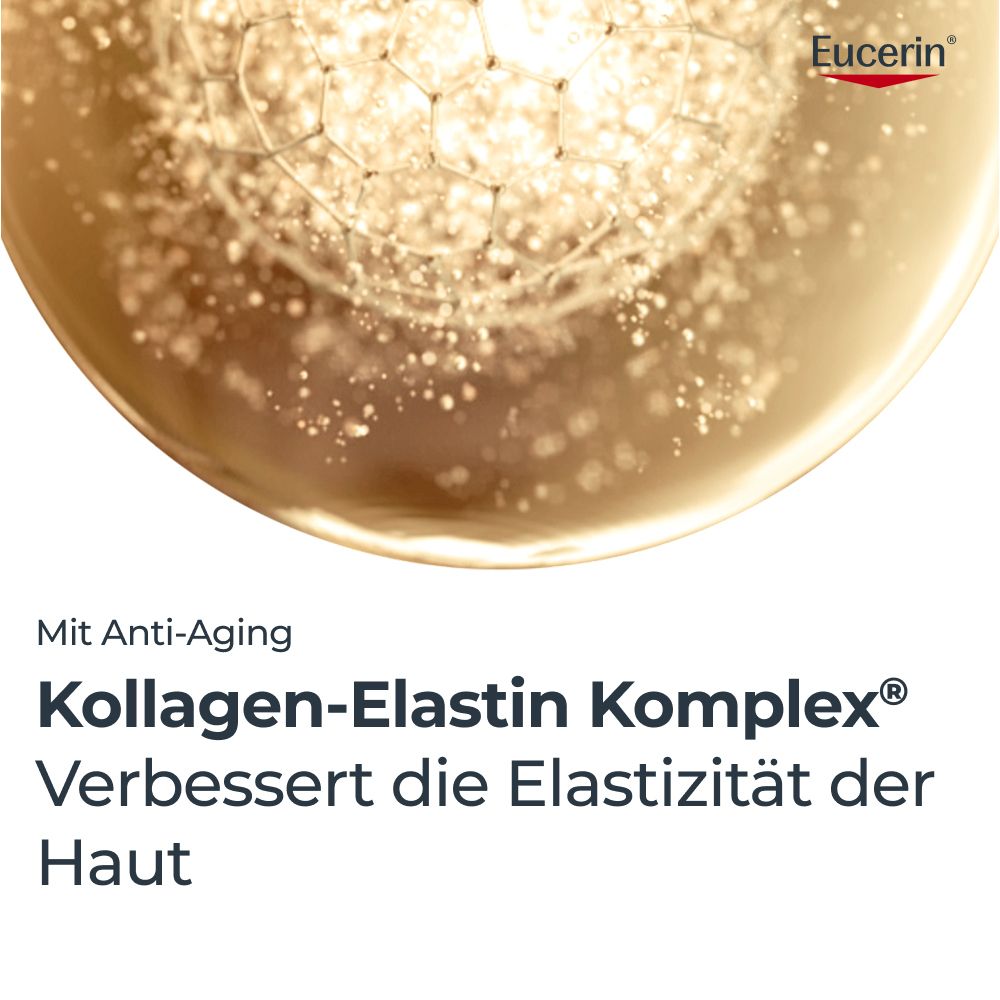Eucerin: Mit Anti-Aging Kollagen-Elastin Komplex zur Verbesserung der Hautelastizität.