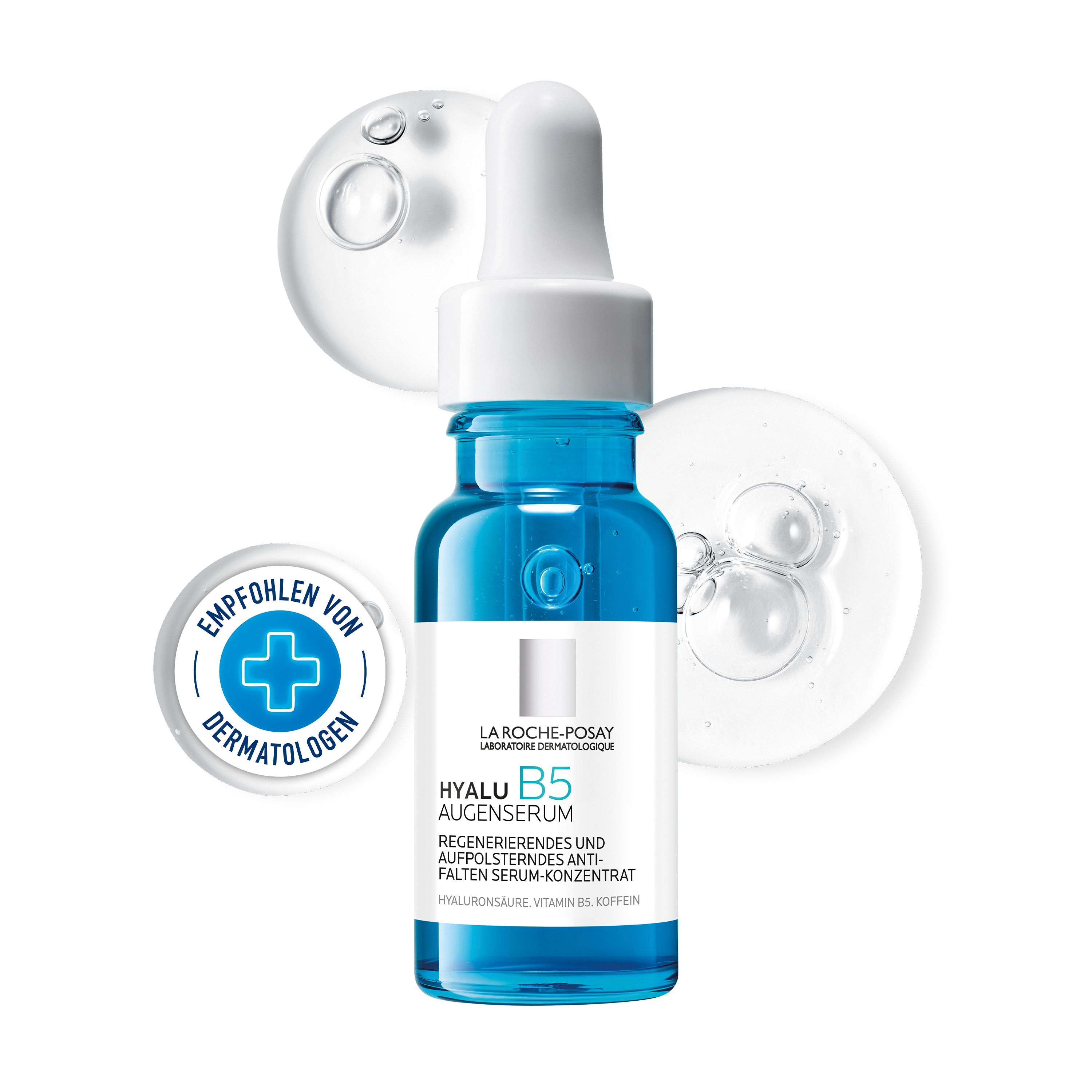 LA ROCHE-POSAY Hyalu B5 Sérum contour des yeux : Sérum anti-âge régénérant et repulpant pour les yeux sensibles