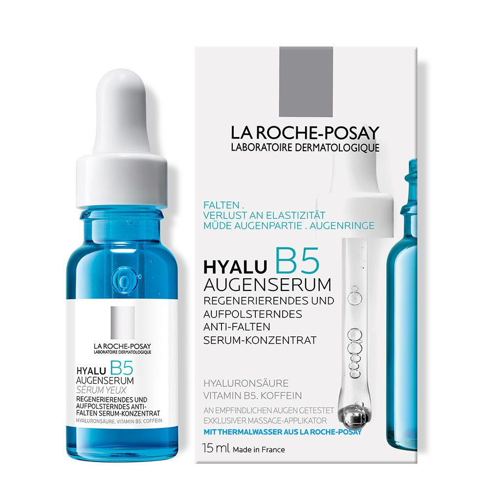 LA ROCHE-POSAY Hyalu B5 Sérum contour des yeux : Sérum anti-âge régénérant et repulpant pour les yeux sensibles