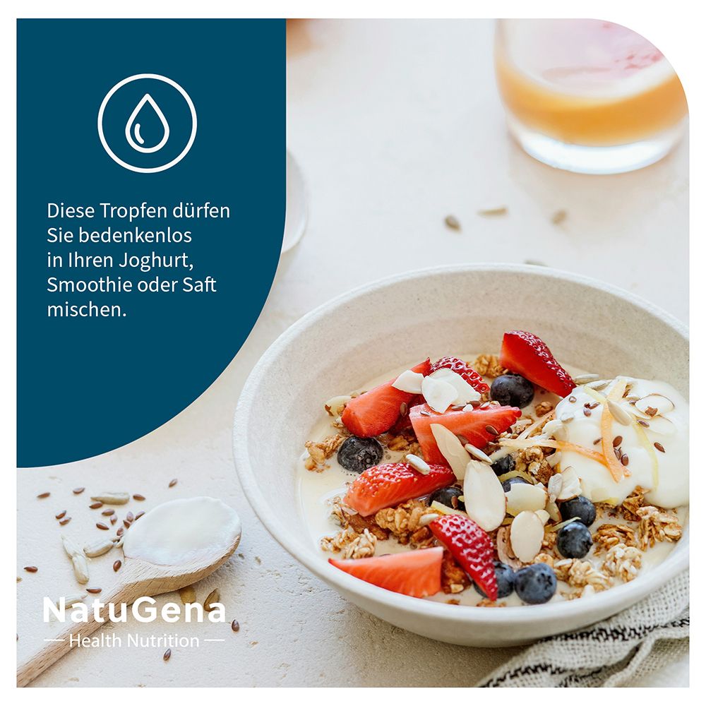 Le spray Q10 Ubiquinol peut être mélangé au yaourt, smoothie ou jus.