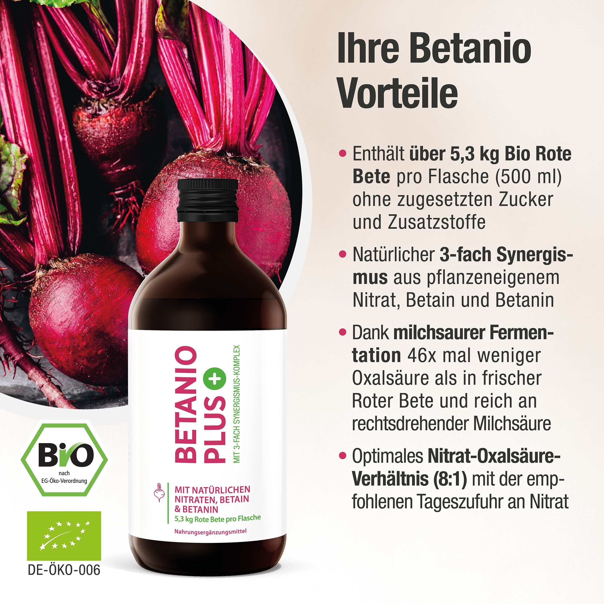 Betanio PLUS - Das Bio Rote-Bete-Konzentrat