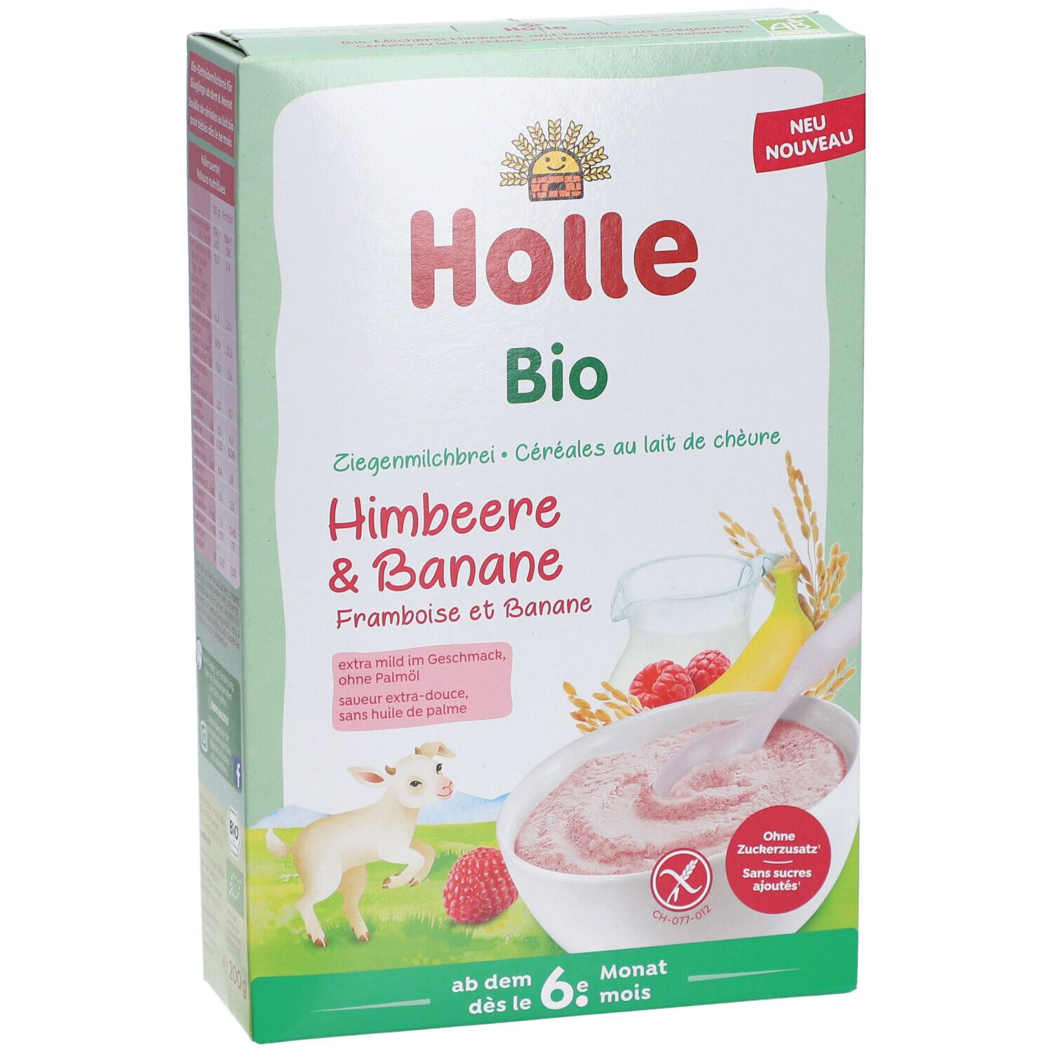 Holle Bio-Milchbrei Himbeere und Banane aus Ziegenmilch