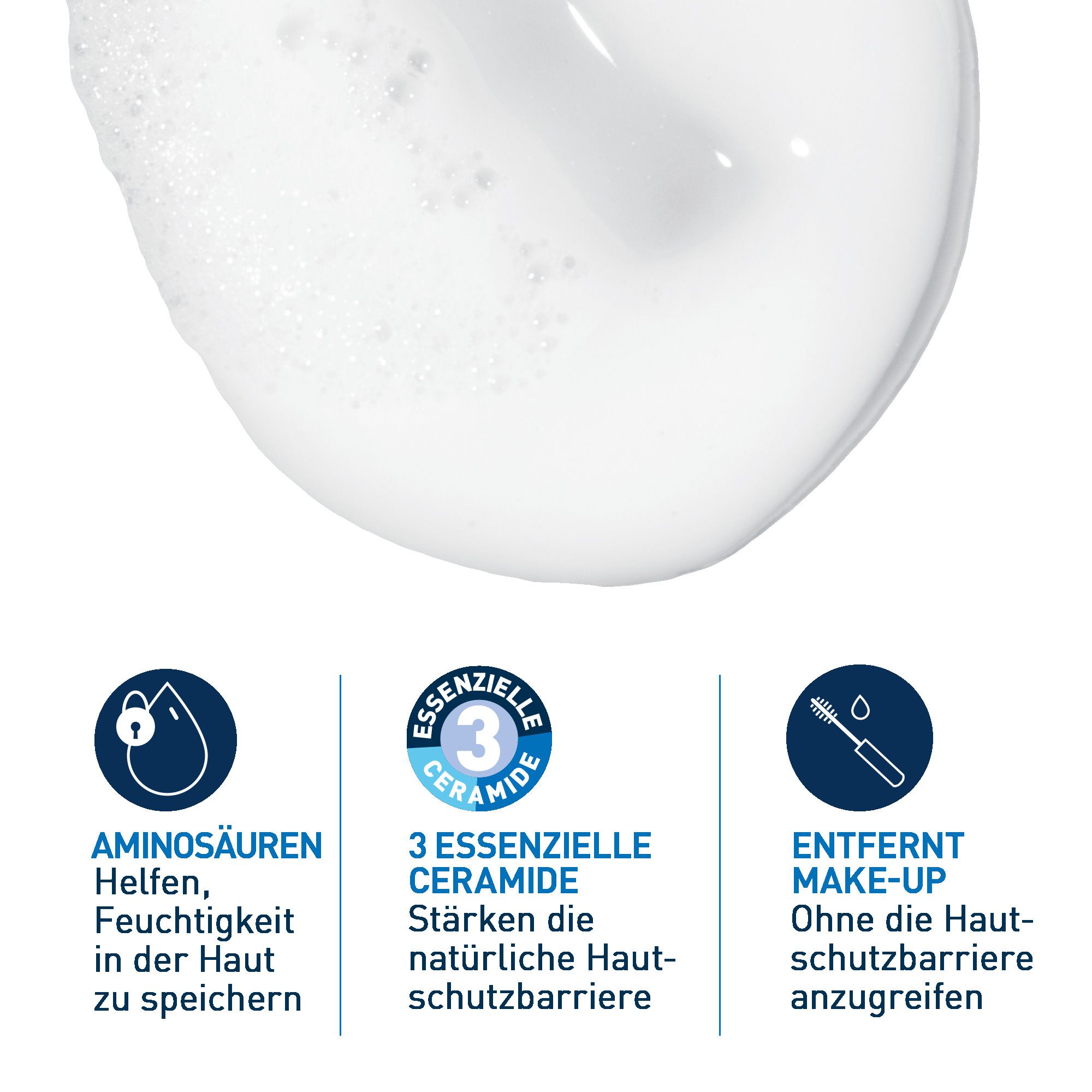 CERAVE crème à mousse nettoyante pour peaux normales à sèches, nettoyant visage & démaquillant, avec 3 céramides essentielles & hyaluron