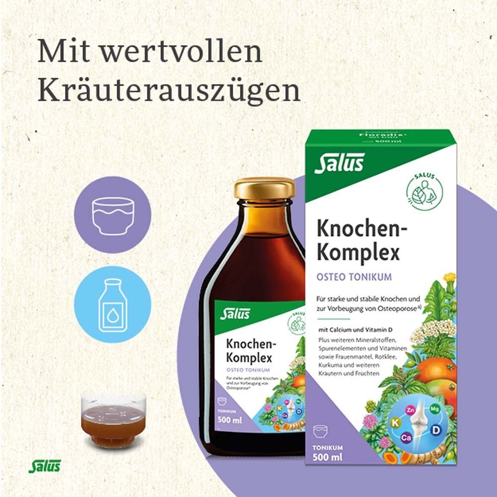 Bouteille et verre avec liquide. Texte : Avec de précieux extraits de plantes. Emballage du produit.