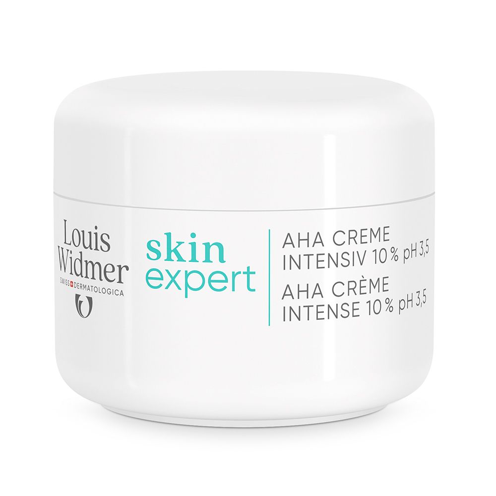 Louis Widmer skin expert Crème AHA Intensive 10% pH 3,5, non parfumée.