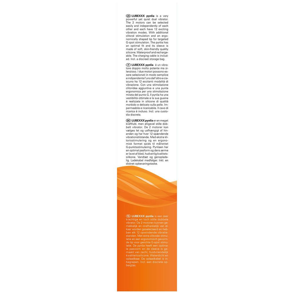 Emballage du produit avec texte. Nom et marque visibles. Texte en allemand, anglais et français.