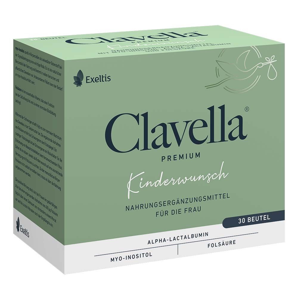 Clavella® Premium Sachets - Soutien en cas de désir d'enfant et de grossesse