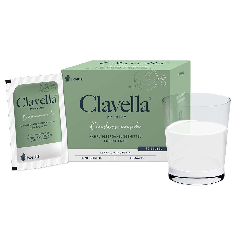 Clavella® Premium Sachets - Soutien en cas de désir d'enfant et de grossesse