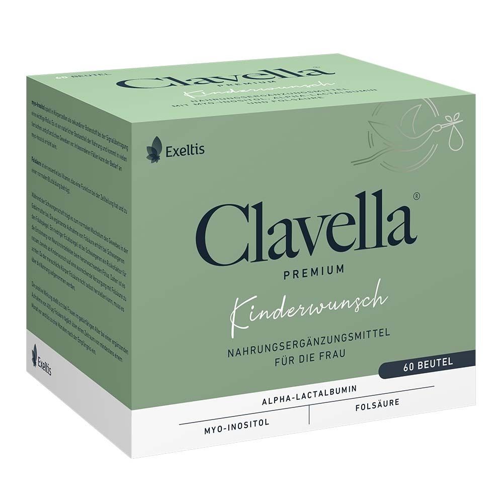 Exeltis Clavella® Premium Sachets - Soutien en cas de désir d'enfant et de grossesse