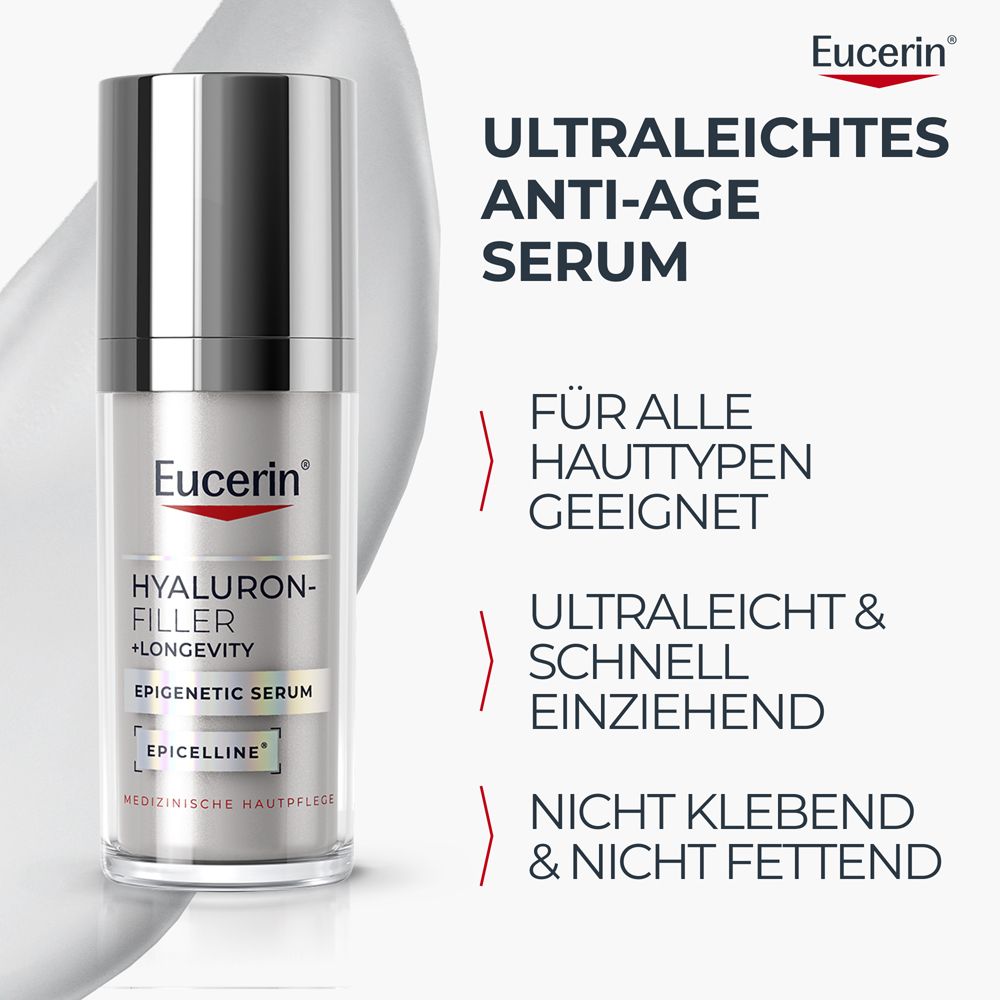 Frauengesicht mit aufgetragener Creme und Text zu Hauttypen und Hautgefühl.