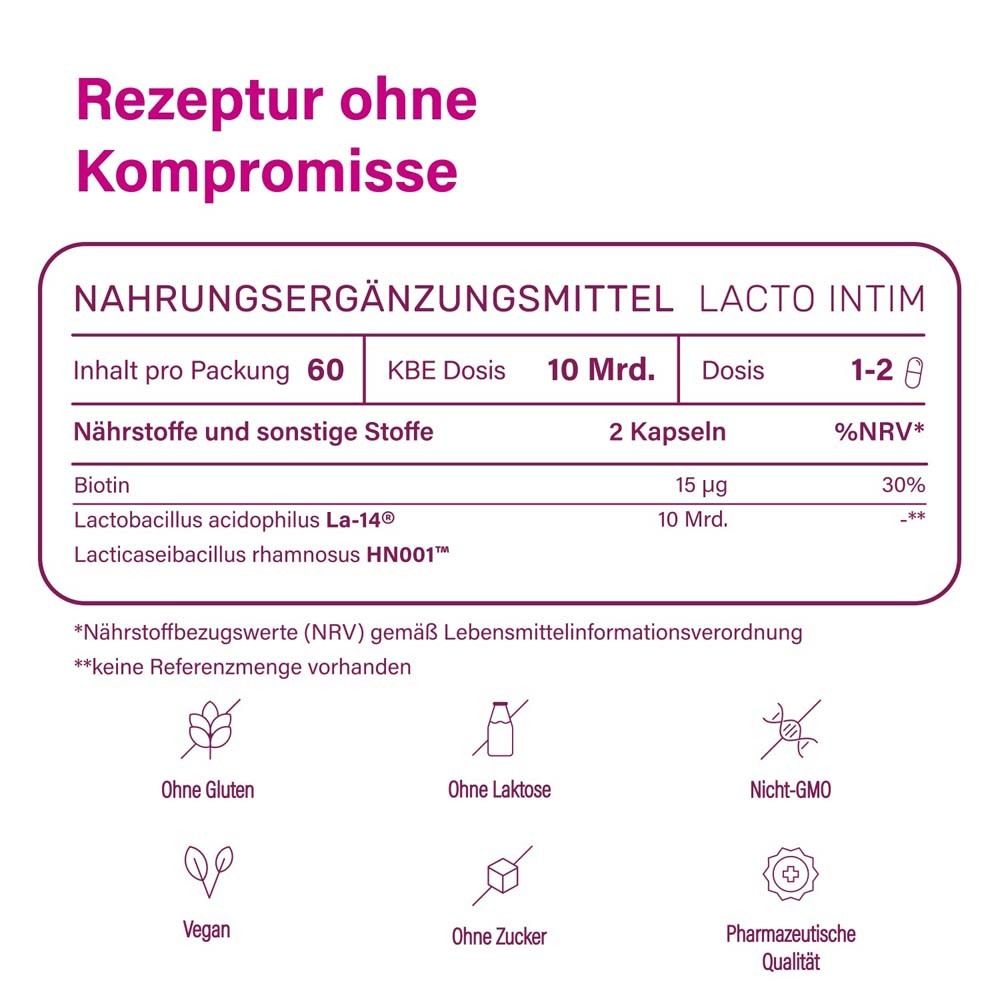 nupure Lacto Intim - Capsules probiotiques avec des bactéries d'acide lactique