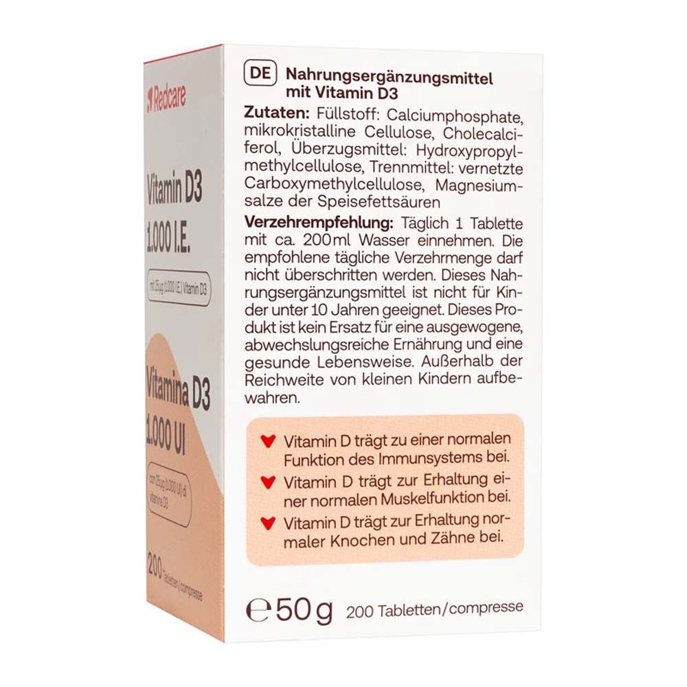 Redcare Vitamin D3 1000 I.E.