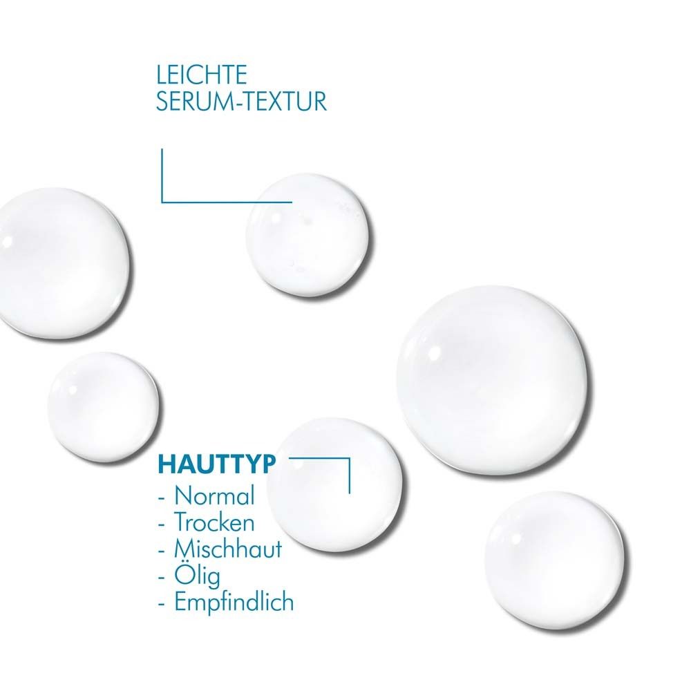 Types de peau : normale, sèche, mixte, grasse, sensible. Texture sérum.