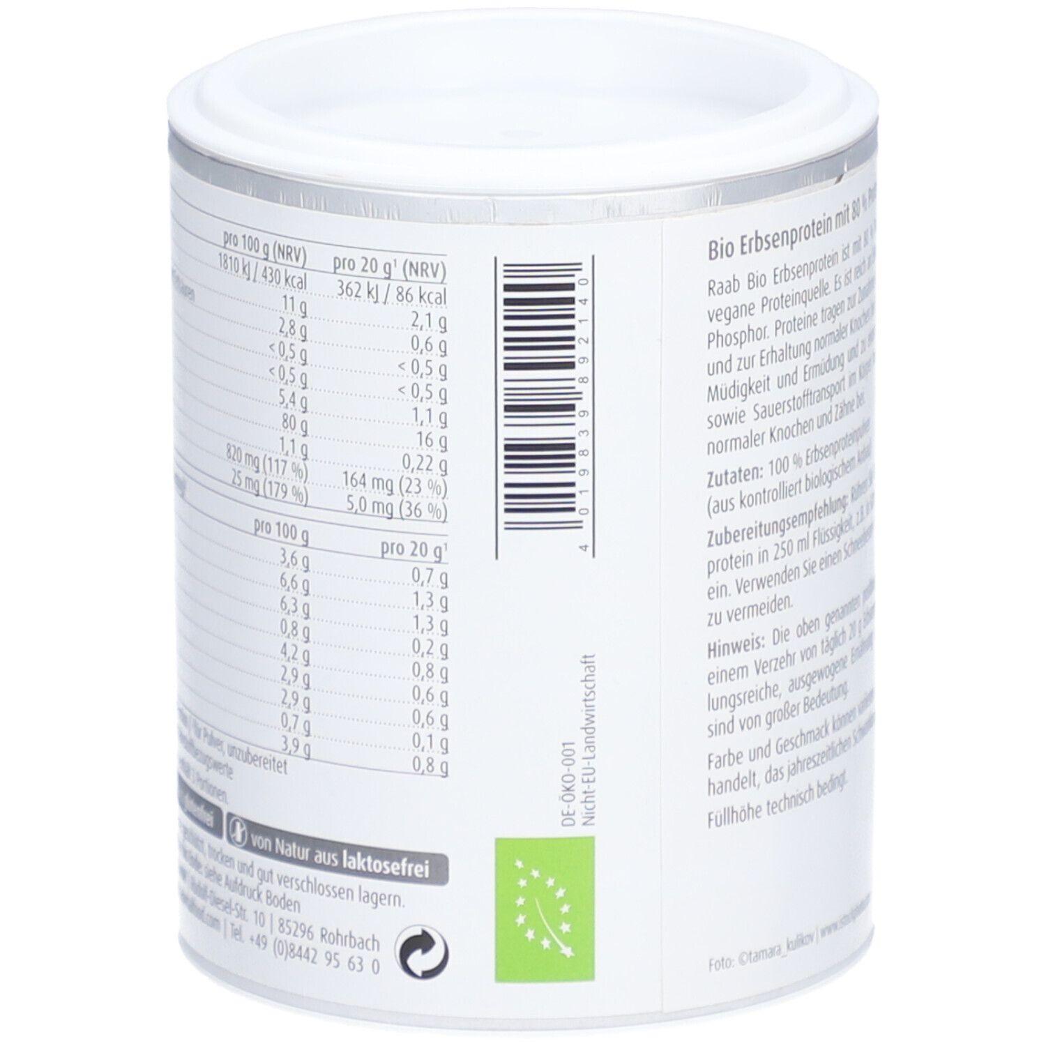 Raab® Protéine de pois bio en poudre