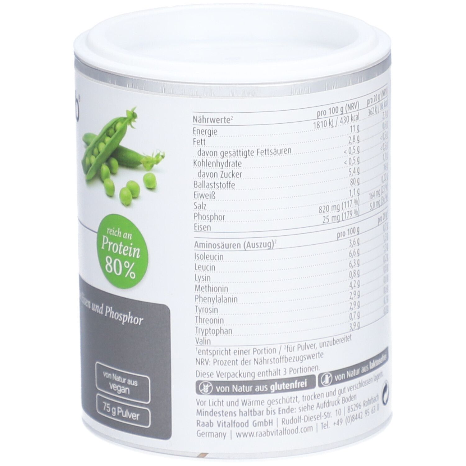 Raab® Protéine de pois bio en poudre