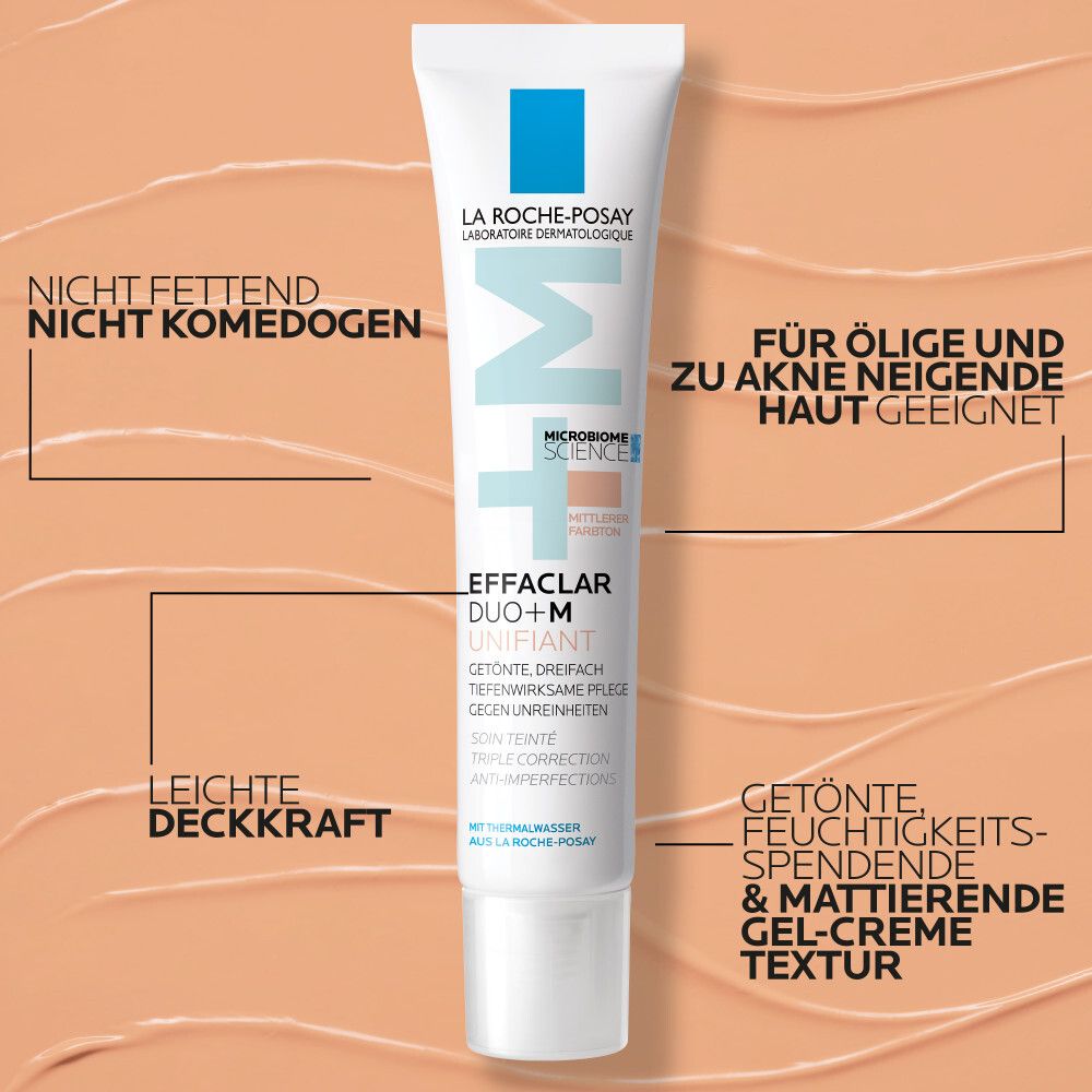 Creme-Tube Effaclar Duo+ M. Nicht fettend, nicht komedogen. Für ölige und zu Akne neigende Haut geeignet.