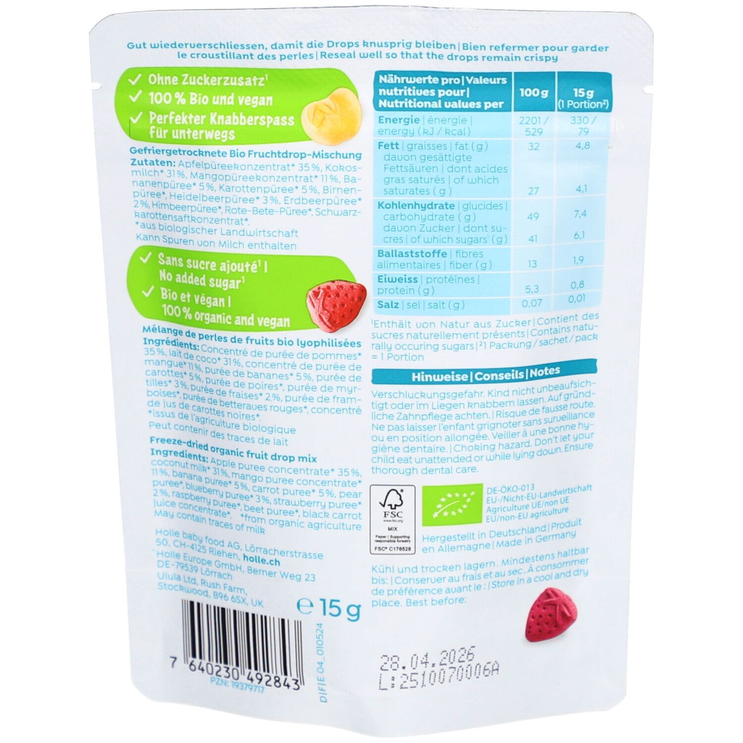 Holle Smoothie Drops fruits & veggies