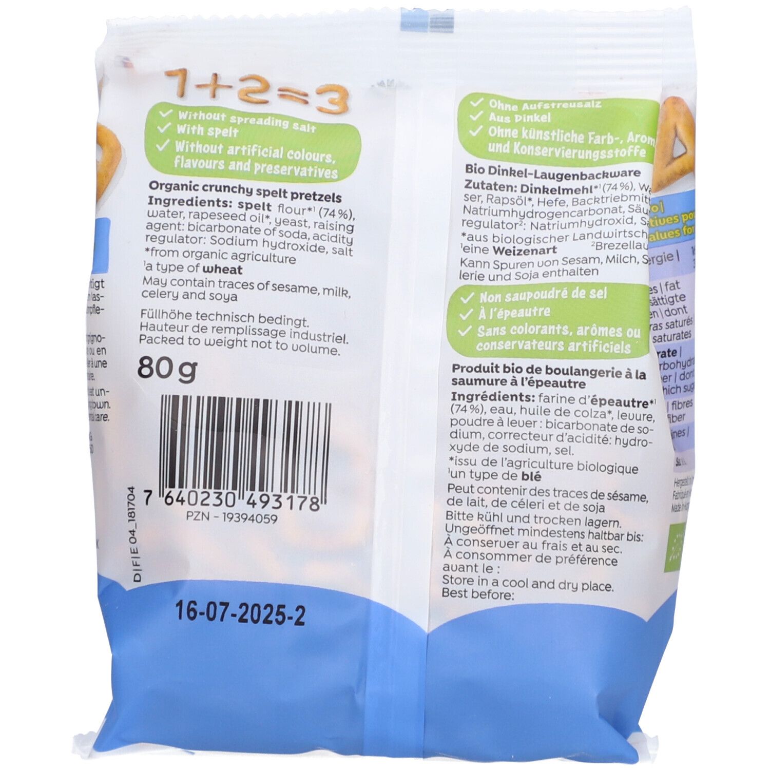 Holle Bio 1-2-3 Laugen Snack – Dinkel & Vegan