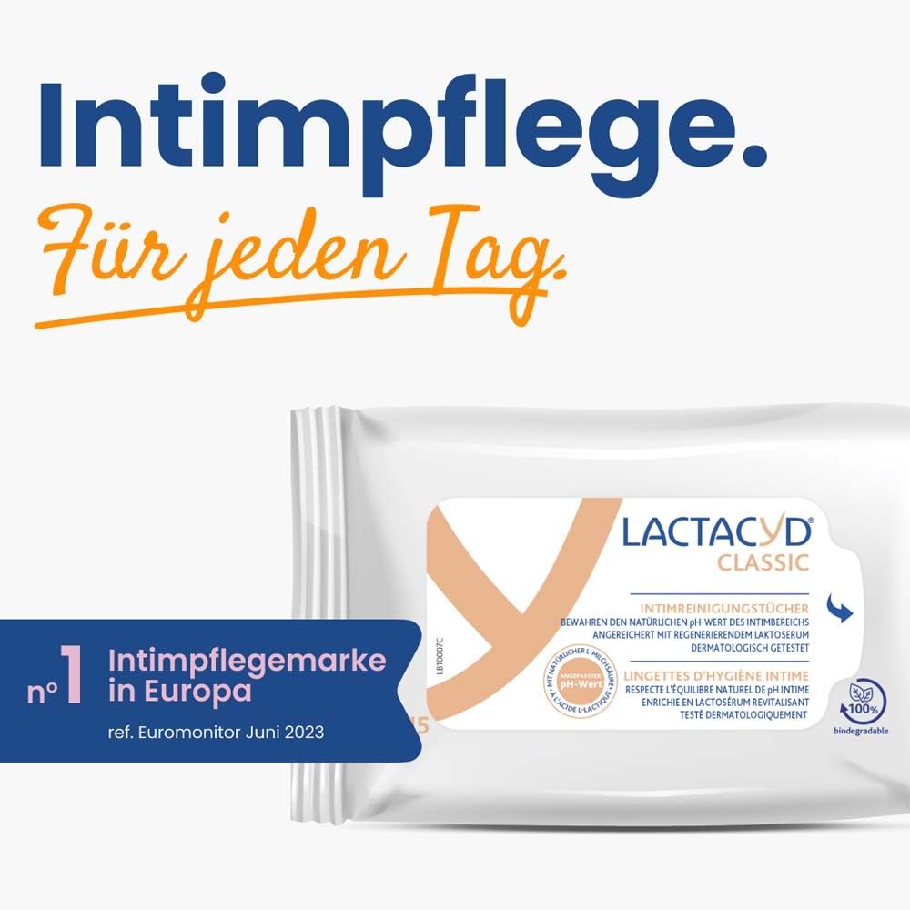 Lactacyd® Classic Lingettes nettoyantes intimes