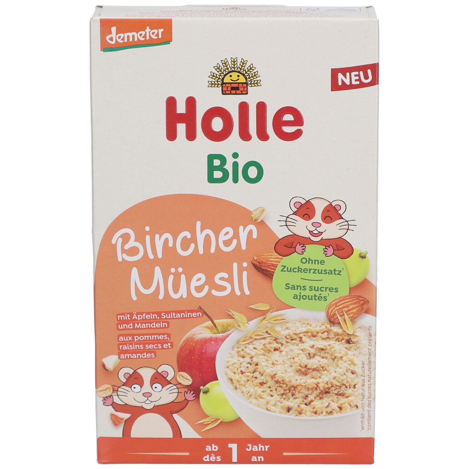 Holle Bio Bircher müesli complet - Pommes, raisins sultanes & amandes