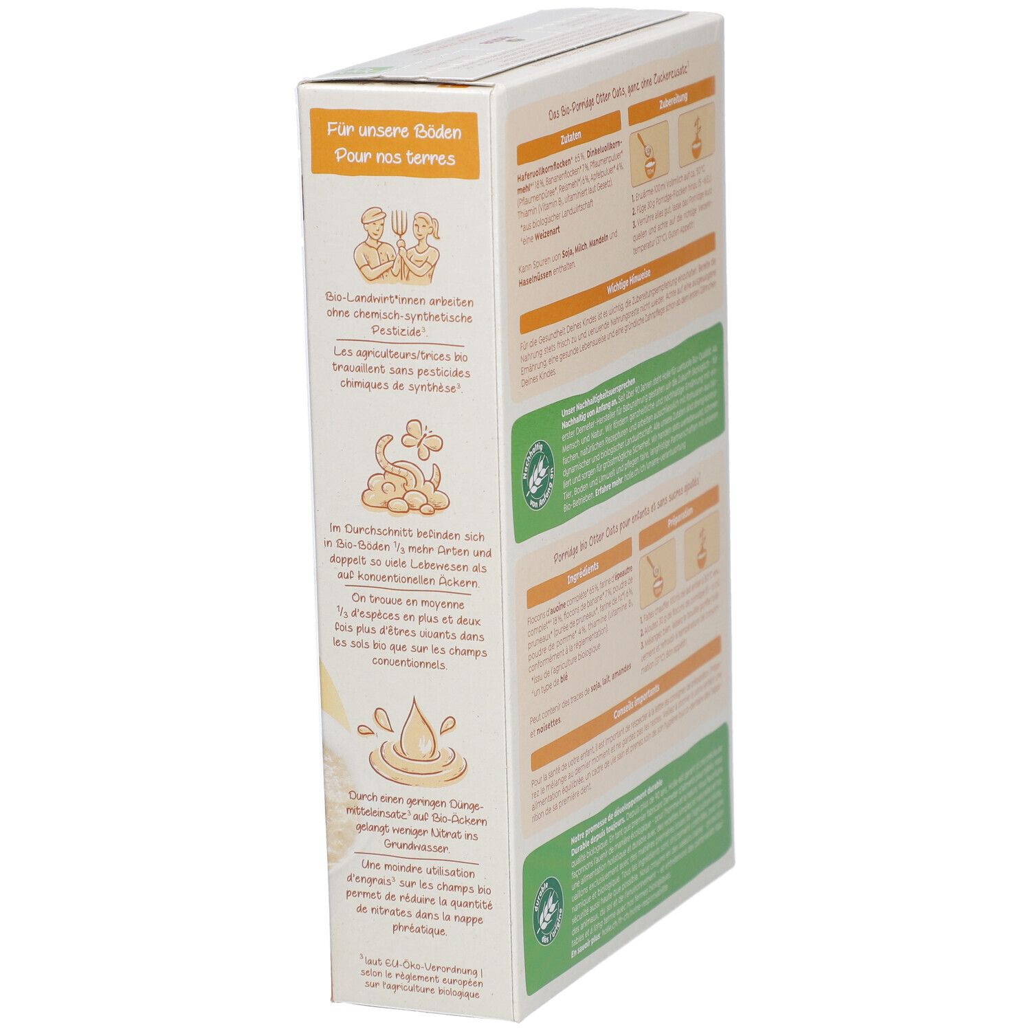 Holle Bio Otter Oats Porridge d'avoine - Avec épeautre, pomme, banane & pruneau