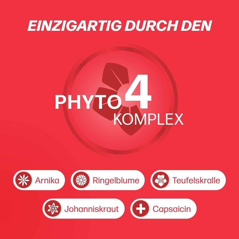Logo Phyto 4 Complex avec Arnica, Calendula, Harpagophytum, Millepertuis, Capsaïcine.