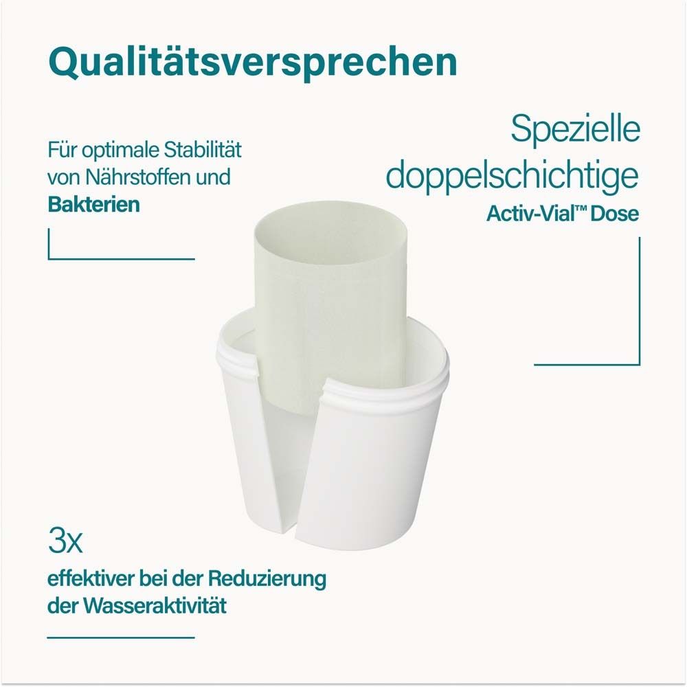 Dose Activ-Vial spéciale à double couche. 3x plus efficace pour réduire l'activité de l'eau.