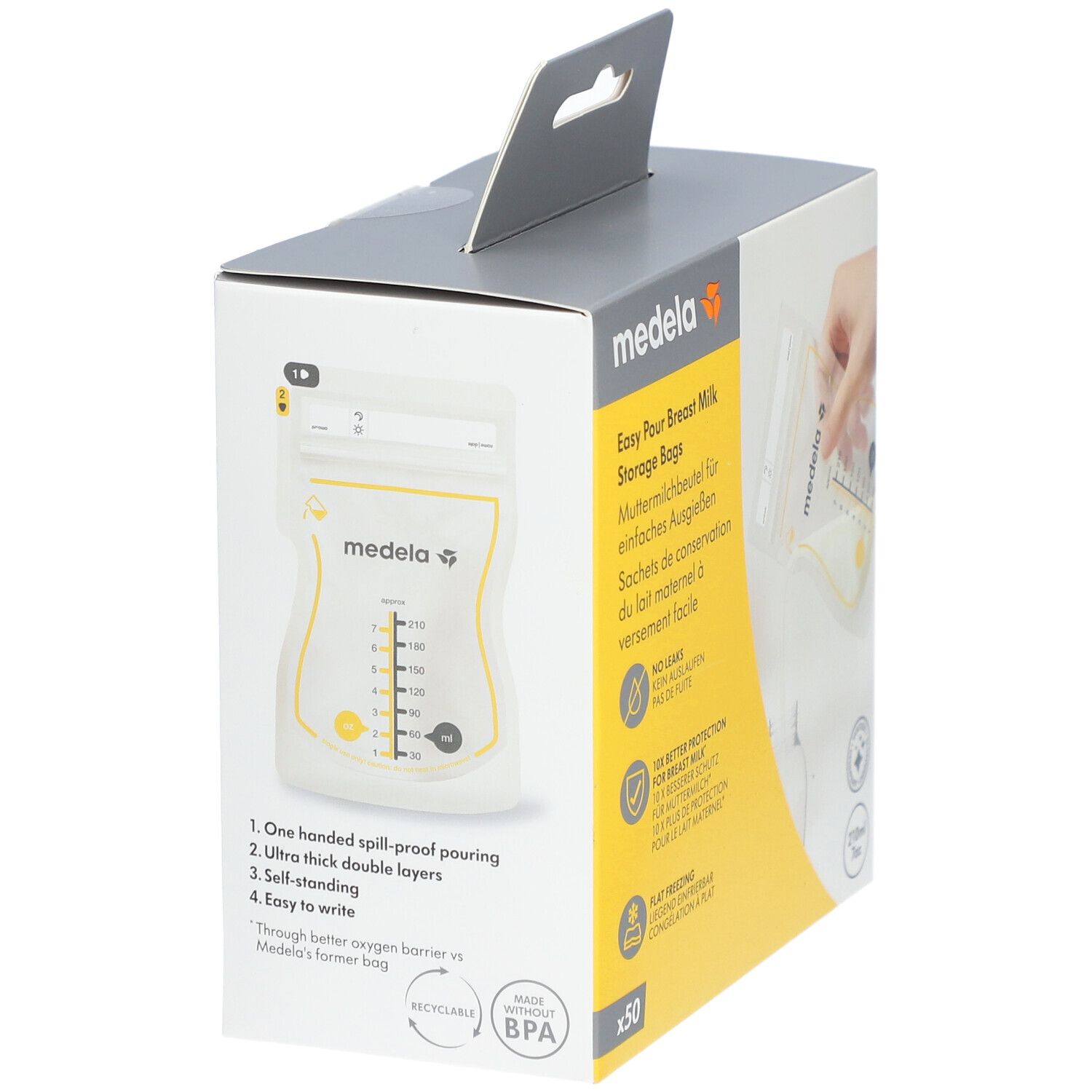 MEDELA Easy Pour Breast Milk Sachets de conservation du lait maternel à versement facile