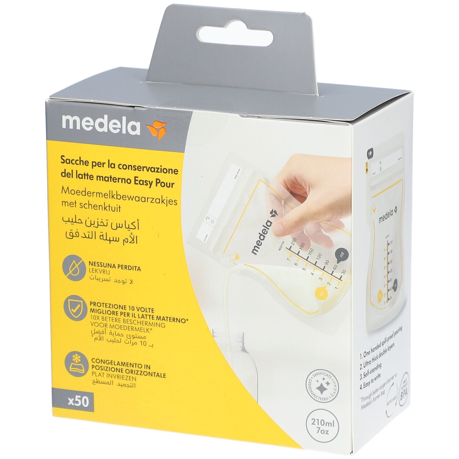 MEDELA Easy Pour Breast Milk Sachets de conservation du lait maternel à versement facile