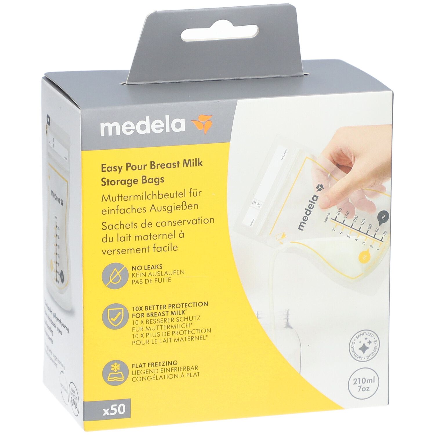 MEDELA Easy Pour Breast Milk Sachets de conservation du lait maternel à versement facile