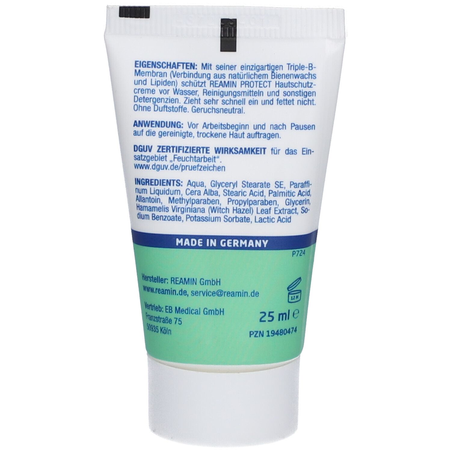 REAMIN Protect - Crème de protection cutanée pour les mains fortement sollicitées