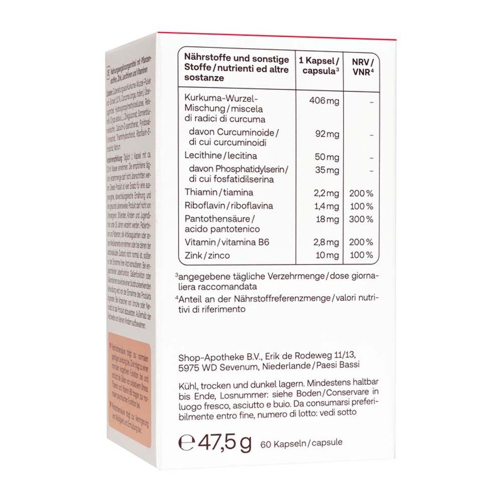 Dos de la boîte pliante avec informations nutritionnelles en allemand.
