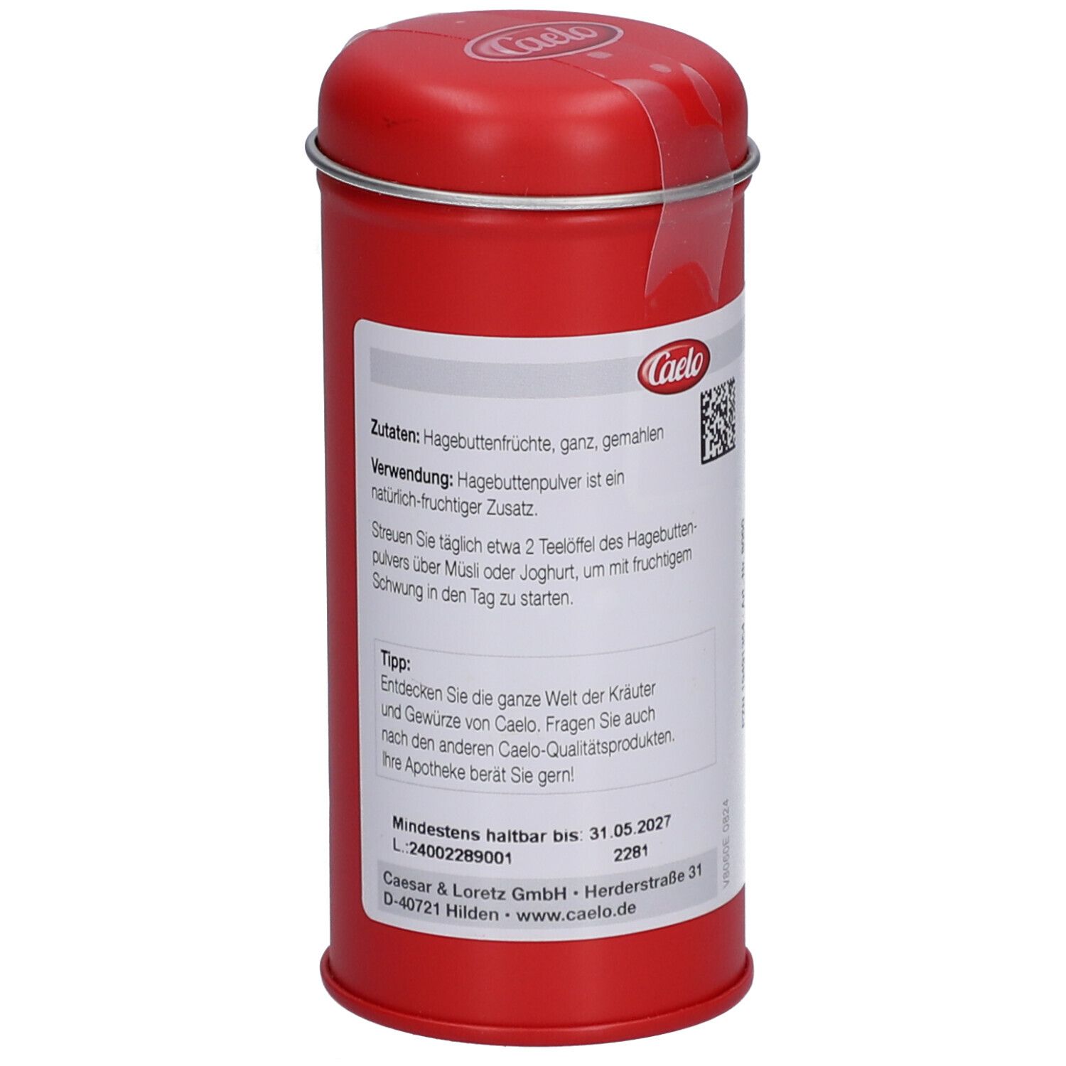 Caelo Hagebutten Pulver HV-Packung Blechdose