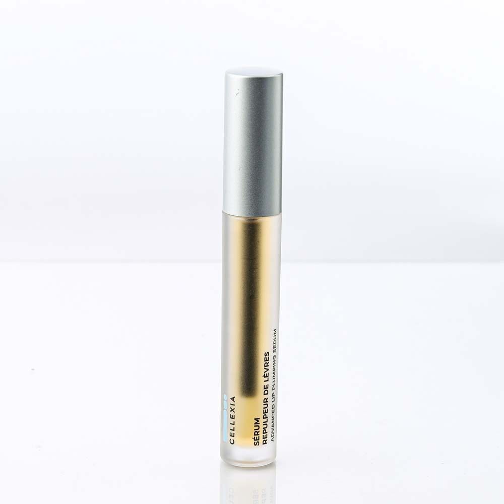 Serum-Fläschchen mit silberner Kappe. Aufschrift: Sérum Repulpeur de Lèvres, Advanced Lip Plumping Serum, Cellexia.
