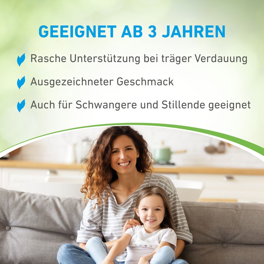 OptiXpress® Pflaumensaft. Tetrapack mit Schraubverschluss. Text: Geeignet ab 3 Jahren. Frau und Kind.