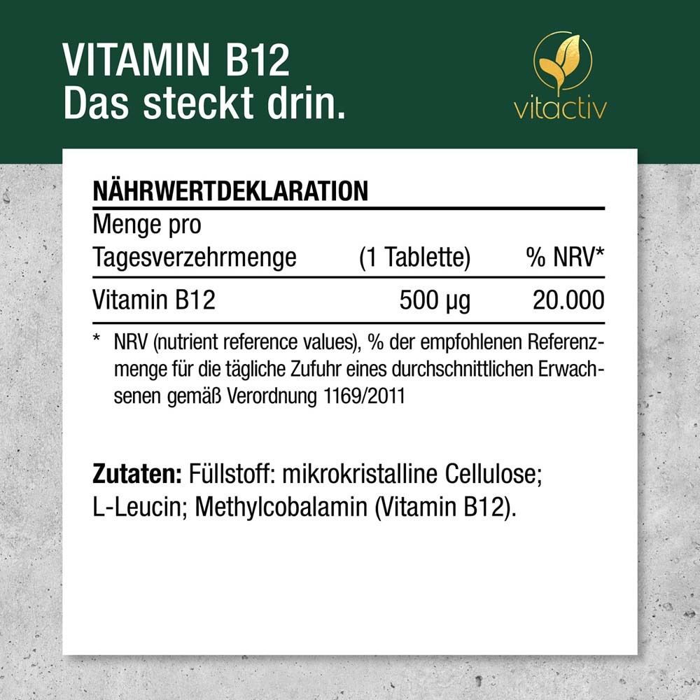 vitactiv Vitamin B12 comprimés