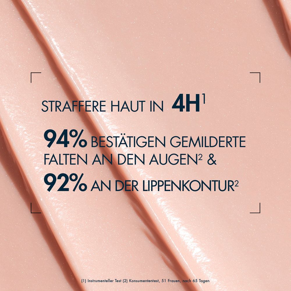 Texte sur fond rose. 94% confirment la réduction des rides. Logo BIOTHERM non visible.