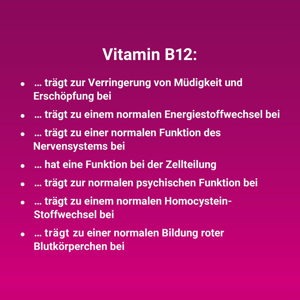 Informations sur la vitamine B12. Liste des bienfaits pour le corps.