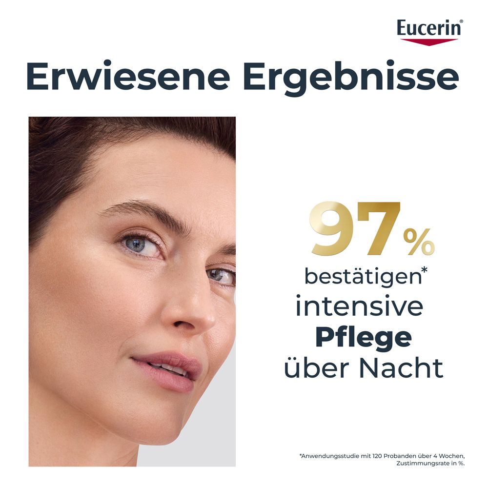 Femme avec texte : Résultats prouvés. 97% confirment les soins intensifs pendant la nuit.