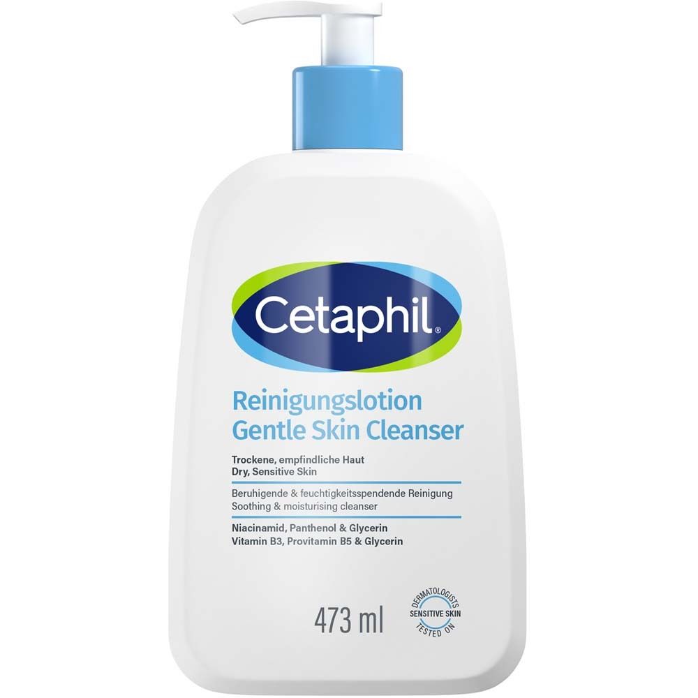 Cetaphil Reinigungslotion für Körper & Gesicht, 473 ml, mit Pumpspender.