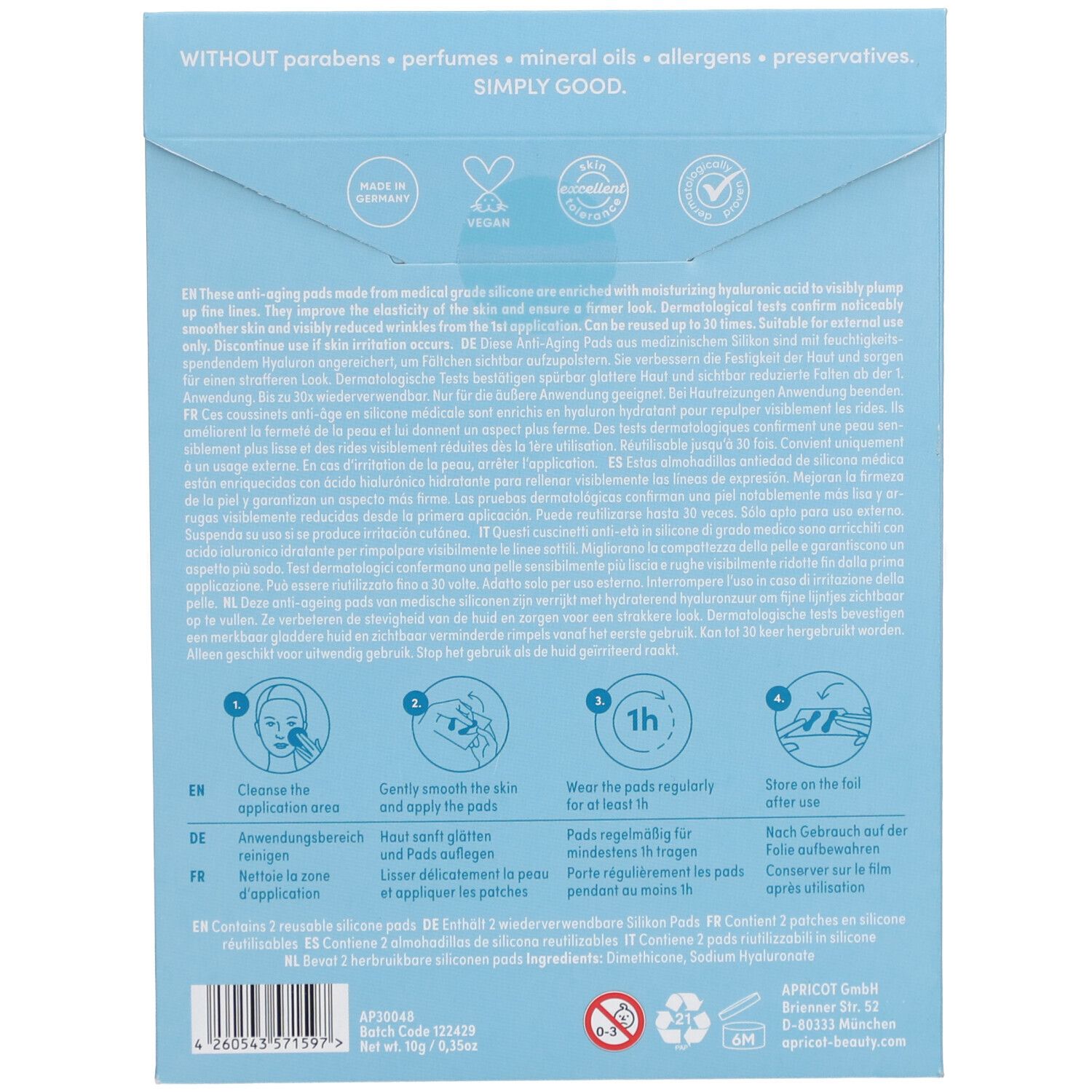 APRICOT Anti-Aging Mund-Pads mit Hyaluron